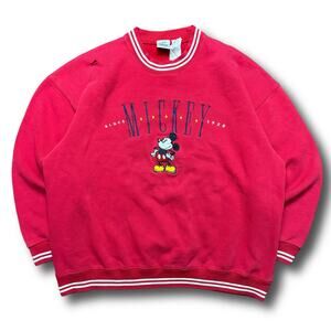 Disney Store 90s Vintage Red Mickey Mouse Ringer Sweatshirt